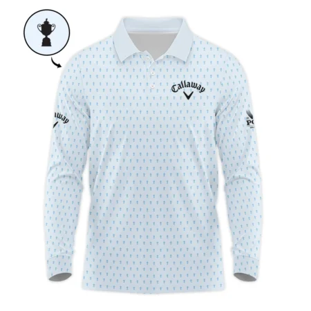 PGA Championship Valhalla Sports Callaway Long Polo Shirt Cup Pattern Light Blue Pastel All Over Print Long Polo Shirt For Men