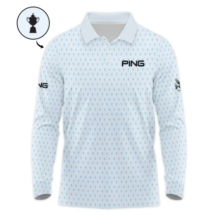 PGA Championship Valhalla Sports Ping Long Polo Shirt Cup Pattern Light Blue Pastel All Over Print Long Polo Shirt For Men