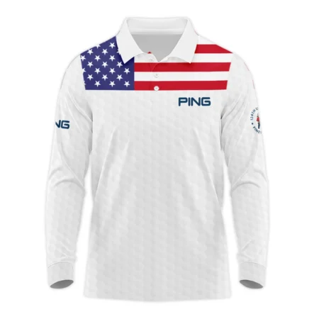 Ping 124th U.S. Open Pinehurst Long Polo Shirt USA Flag Golf Pattern All Over Print Long Polo Shirt For Men