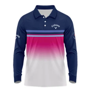 Sport Callaway 124th U.S. Open Pinehurst Polo Shirt White Strong Pink Very Dark Blue Pattern  All Over Print Polo Shirt For Men