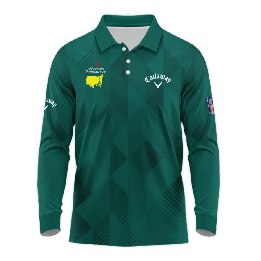 Masters Tournament Golf Sport Callaway Long Polo Shirt Sports Triangle Abstract Green Long Polo Shirt For Men