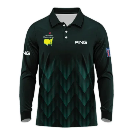 Masters Tournament Golf Ping Polo Shirt Zigzag Pattern Dark Green Golf Sports All Over Print Polo Shirt For Men