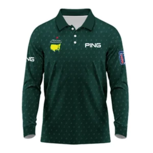 Golf Masters Tournament Ping Zipper Polo Shirt Logo Pattern Gold Green Golf Sports All Over Print Zipper Polo Shirt For Men