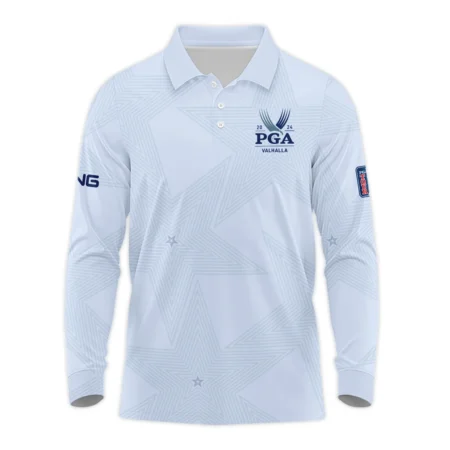 2024 PGA Championship Golf Sport Ping Long Polo Shirt Sports Star Sripe Lavender Mist Long Polo Shirt For Men