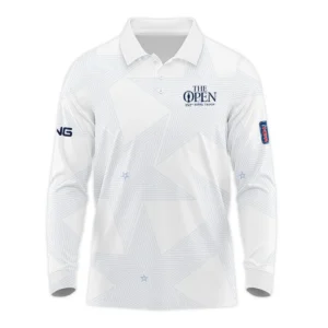 The 152nd Open Championship Golf Sport Callaway Zipper Polo Shirt Sports Star Sripe White Navy Zipper Polo Shirt For Men