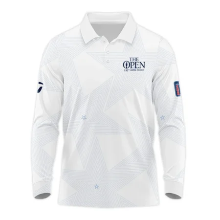 The 152nd Open Championship Golf Sport Taylor Made Long Polo Shirt Sports Star Sripe White Navy Long Polo Shirt For Men
