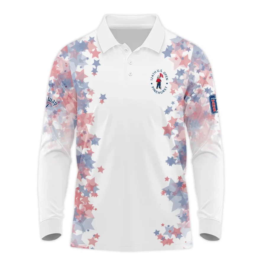 Special Version 124th U.S. Open Pinehurst Callaway Long Polo Shirt Coloured Stars Long Polo Shirt For Men