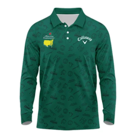 2024 Masters Tournament Callaway Long Polo Shirt Sports Green Color Pattern All Over Print Long Polo Shirt For Men