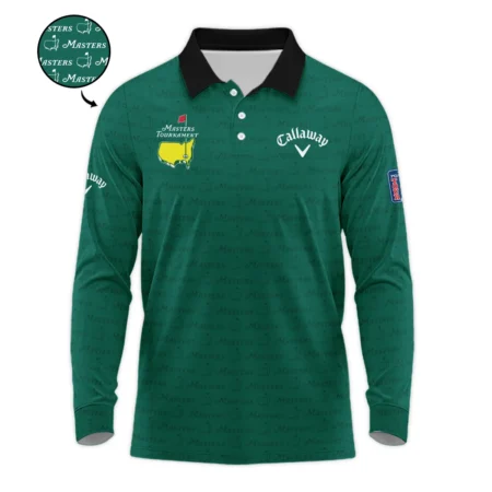 Golf Pattern Masters Tournament Callaway Zipper Polo Shirt Green Color Golf Sports All Over Print Zipper Polo Shirt For Men