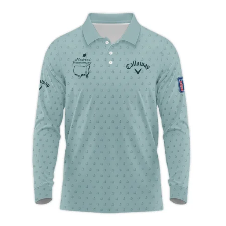 Golf Pattern Masters Tournament Callaway Long Polo Shirt Cyan Pattern All Over Print Long Polo Shirt For Men