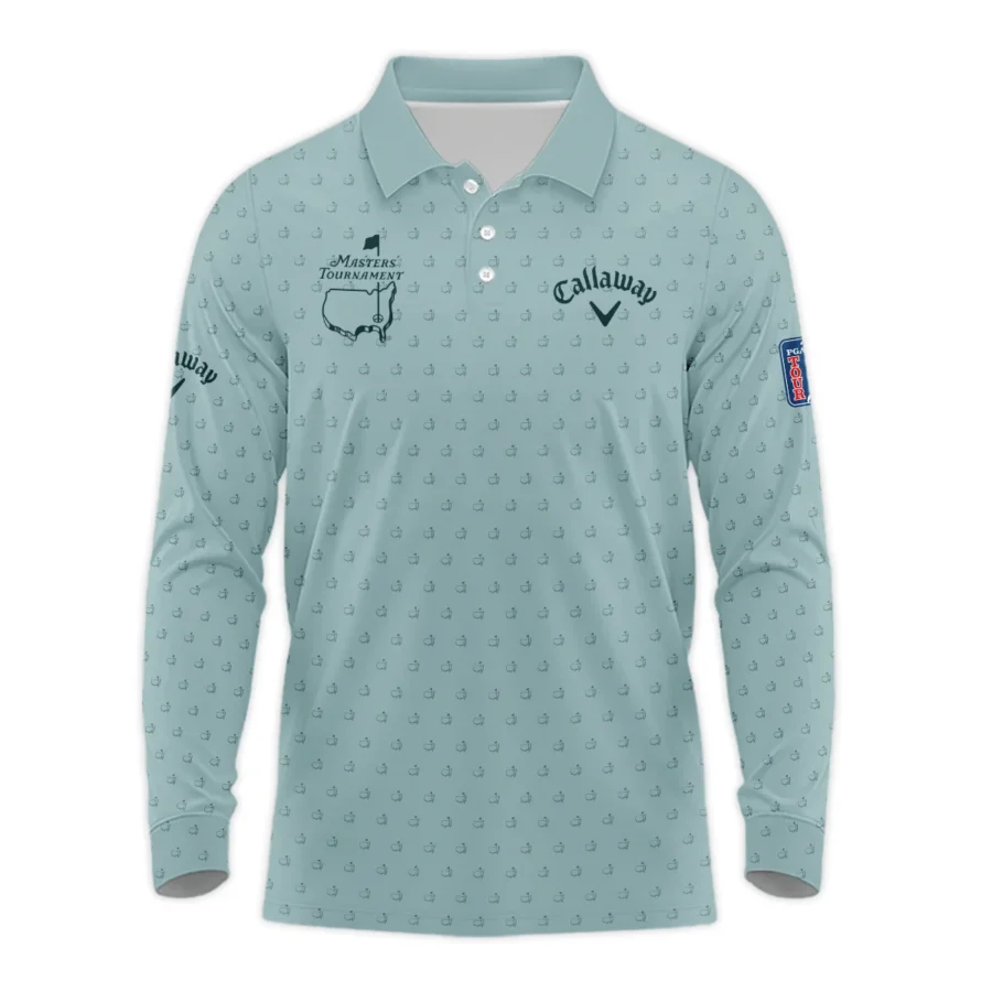 Golf Pattern Masters Tournament Callaway Long Polo Shirt Cyan Pattern All Over Print Long Polo Shirt For Men