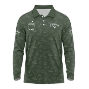 2024 Golf Pattern Masters Tournament Callaway Polo Shirt Dark Green Pattern All Over Print Polo Shirt For Men