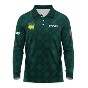 Golf Geometric Pattern Green Masters Tournament Ping Zipper Polo Shirt Style Classic Zipper Polo Shirt For Men