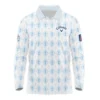 124th U.S. Open Pinehurst Ping Zipper Polo Shirt Sports Blue Red White Pattern All Over Print Zipper Polo Shirt For Men