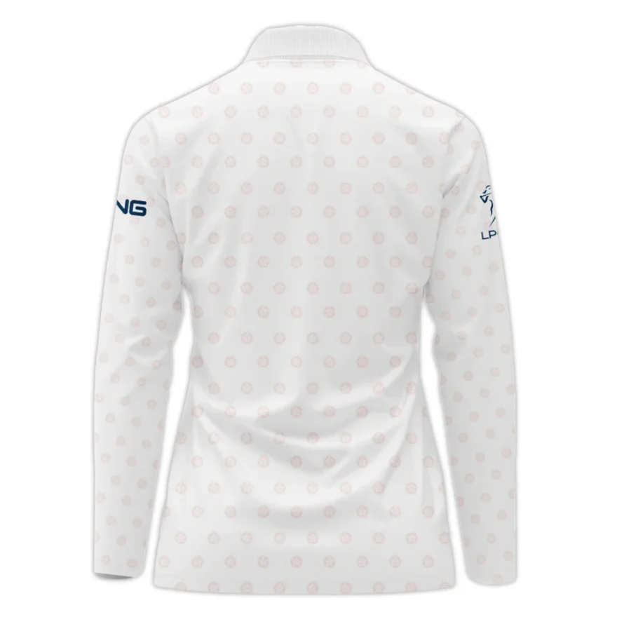 Golf Pattern 79th U.S. Women’s Open Lancaster Ping Long Polo Shirt White Color All Over Print Long Polo Shirt For Woman