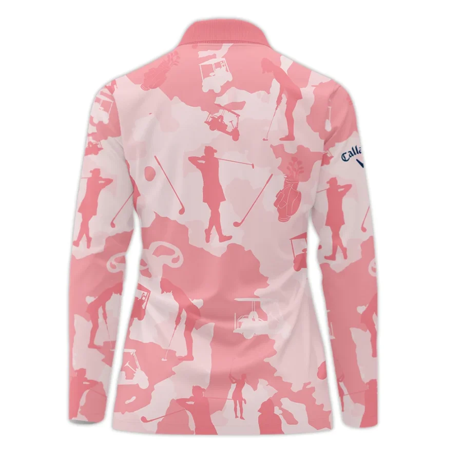 Camo Pink Color 79th U.S. Women’s Open Lancaster Callaway Long Polo Shirt Golf Sport All Over Print Long Polo Shirt For Woman