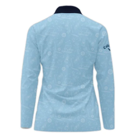 Golf Pattern Blue 79th U.S. Women’s Open Lancaster Callaway Long Polo Shirt Golf Sport All Over Print Long Polo Shirt For Woman