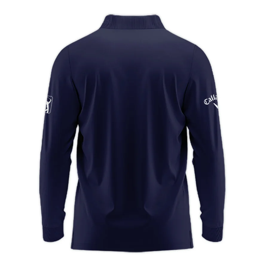 Callaway 2024 PGA Championship Golf Long Polo Shirt Sports Dark Blue White All Over Print Long Polo Shirt For Men