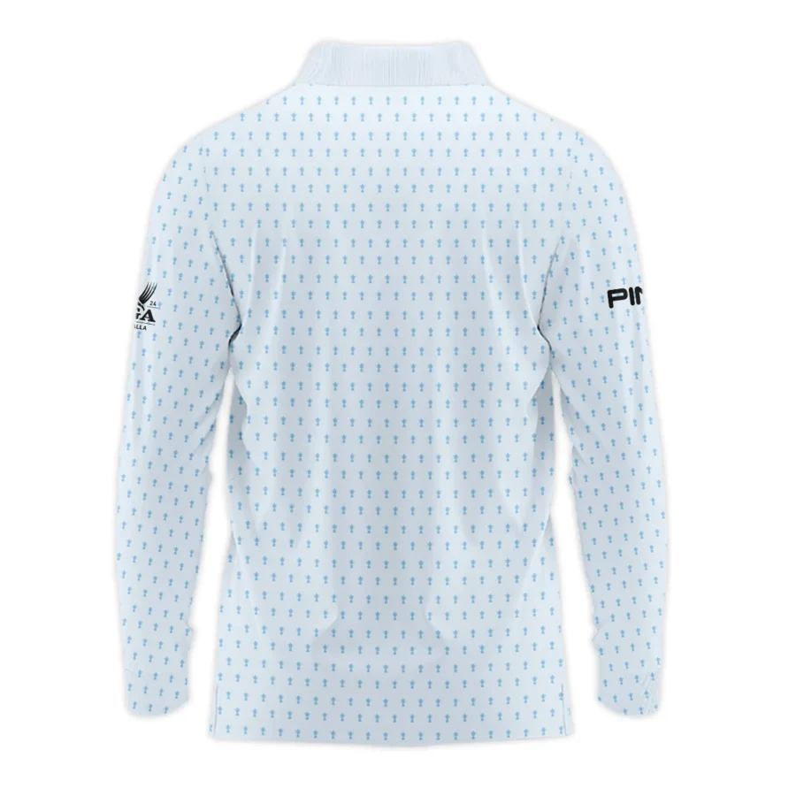 PGA Championship Valhalla Sports Ping Long Polo Shirt Cup Pattern Light Blue Pastel All Over Print Long Polo Shirt For Men