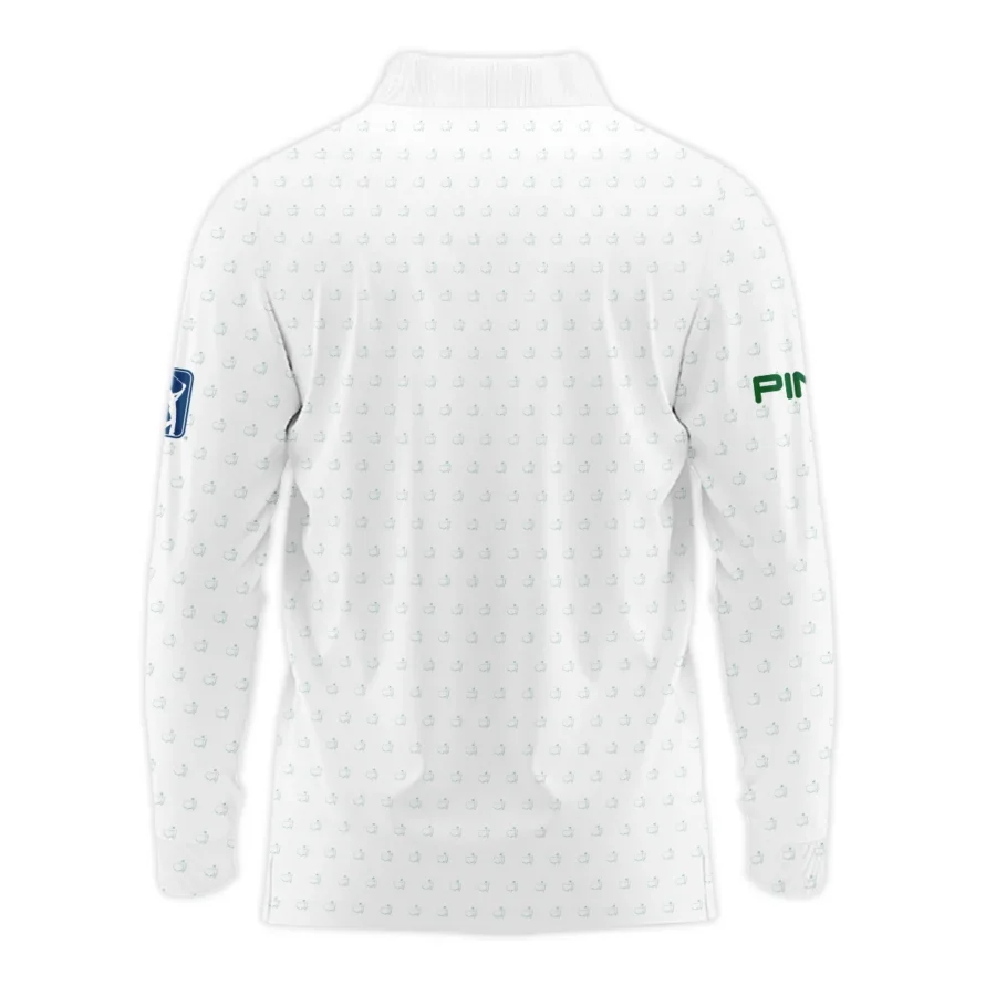 Golf Sport Masters Tournament Ping Long Polo Shirt Sports Logo Pattern White Green Long Polo Shirt For Men