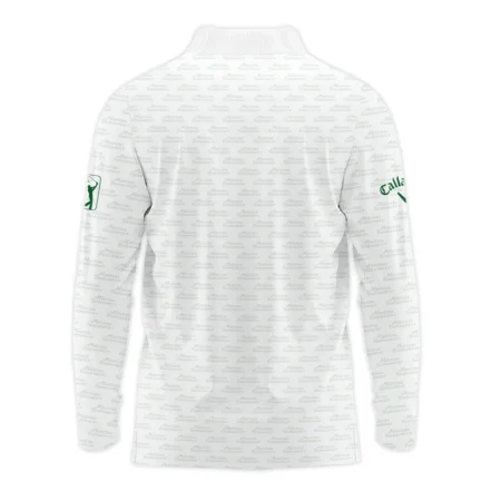 Masters Tournament Golf Callaway Long Polo Shirt Logo Text Pattern White Green Golf Sports All Over Print Long Polo Shirt For Men