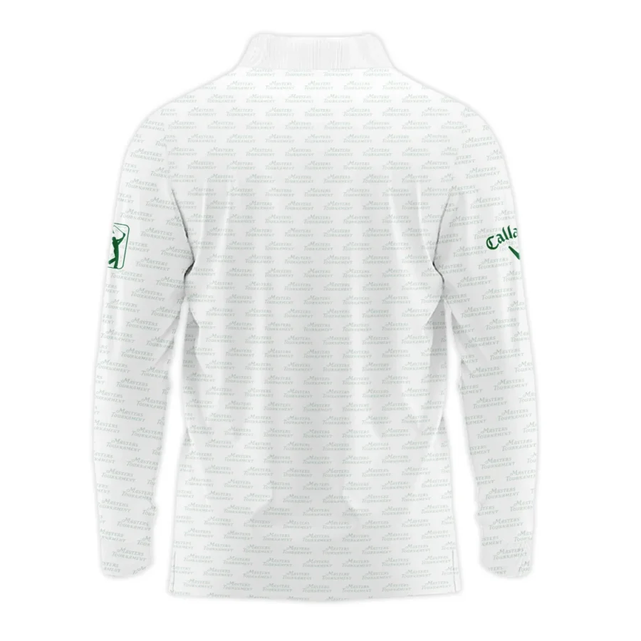 Masters Tournament Golf Callaway Long Polo Shirt Logo Text Pattern White Green Golf Sports All Over Print Long Polo Shirt For Men