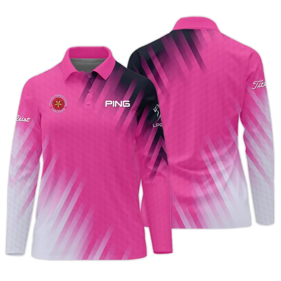 Golf 79th U.S. Women’s Open Lancaster Ping Long Polo Shirt Pink Color All Over Print Long Polo Shirt For Woman