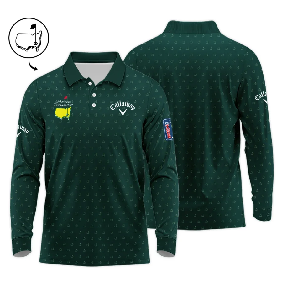 Golf Masters Tournament Callaway Long Polo Shirt Logo Pattern Gold Green Golf Sports All Over Print Long Polo Shirt For Men