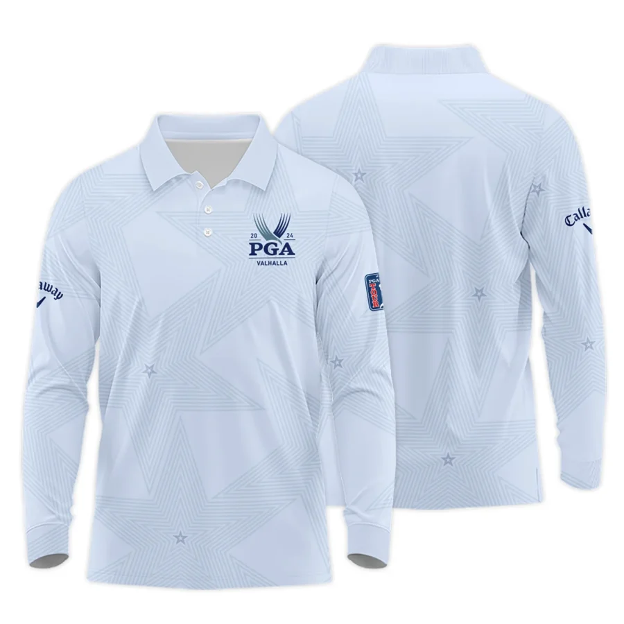 2024 PGA Championship Valhalla Golf Callaway Long Polo Shirt Stars Lavender Mist Golf Sports All Over Print Long Polo Shirt For Men