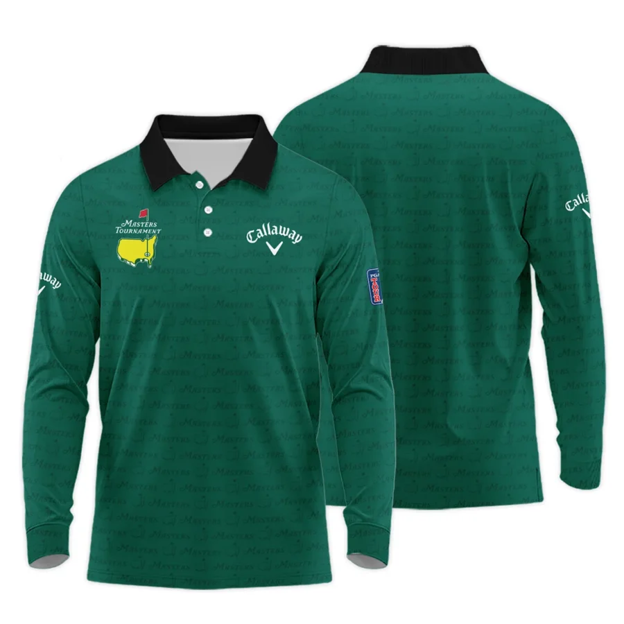 Golf Pattern Masters Tournament Callaway Long Polo Shirt Green Color Golf Sports All Over Print Long Polo Shirt For Men