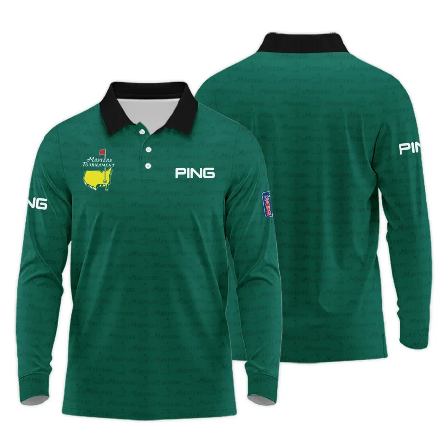 Golf Pattern Masters Tournament Ping Long Polo Shirt Green Color Golf Sports All Over Print Long Polo Shirt For Men