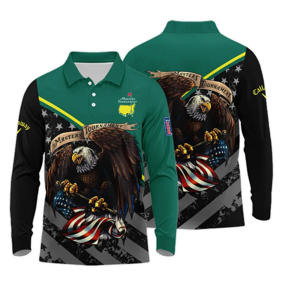 Special Version Golf Masters Tournament Callaway Long Polo Shirt Egale USA Green Color Golf Sports All Over Print Long Polo Shirt For Men