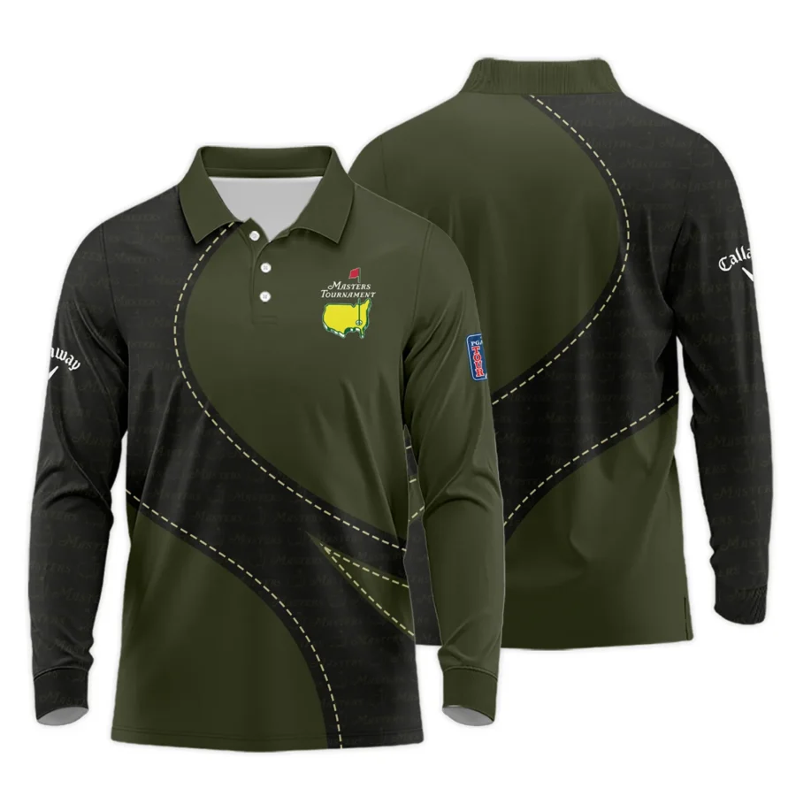 Pattern Military Green Masters Tournament Callaway Long Polo Shirt Style Classic Long Polo Shirt For Men