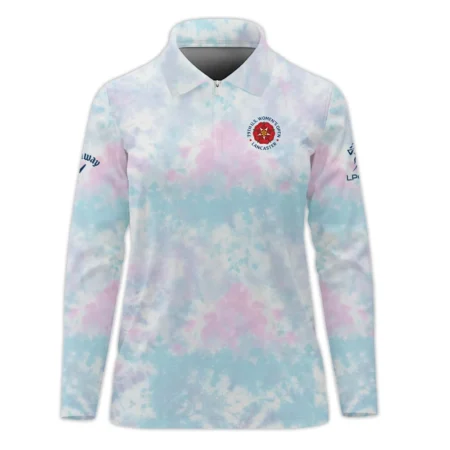 Tie dye Pattern 79th U.S. Women’s Open Lancaster Callaway Polo Shirt Blue Mix Pink All Over Print Polo Shirt For Woman