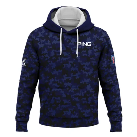 Golf 2024 PGA Championship Ping Hoodie Shirt Blue Camouflage Pattern Sport All Over Print Hoodie Shirt