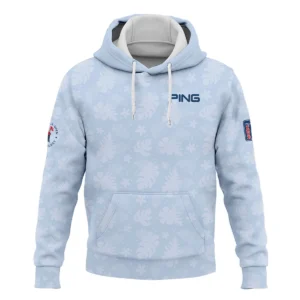 124th U.S. Open Pinehurst Ping Golf Zipper Hoodie Shirt Light Blue Pastel Floral Hawaiian Pattern All Over Print Zipper Hoodie Shirt