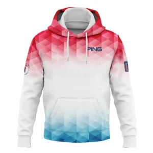 124th U.S. Open Pinehurst Ping Golf Sport Quarter-Zip Jacket Blue Red Abstract Geometric Triangles All Over Print Quarter-Zip Jacket