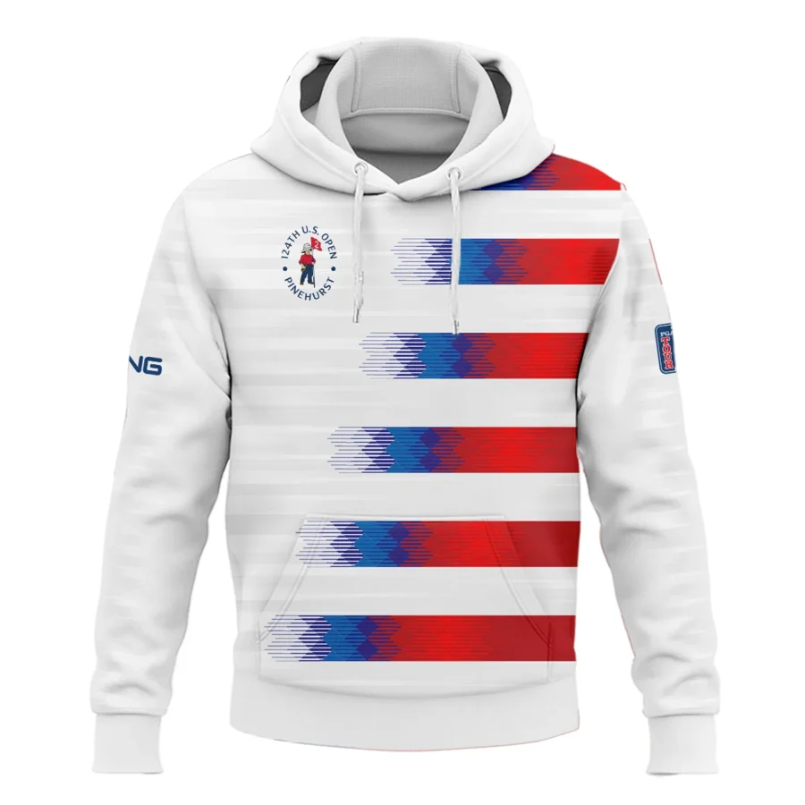 Ping 124th U.S. Open Pinehurst Golf Sport Hoodie Shirt Blue Red White Abstract All Over Print Hoodie Shirt