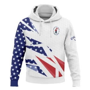 124th U.S. Open Pinehurst Callaway Quarter-Zip Jacket Golf Pattern White USA Flag All Over Print Quarter-Zip Jacket