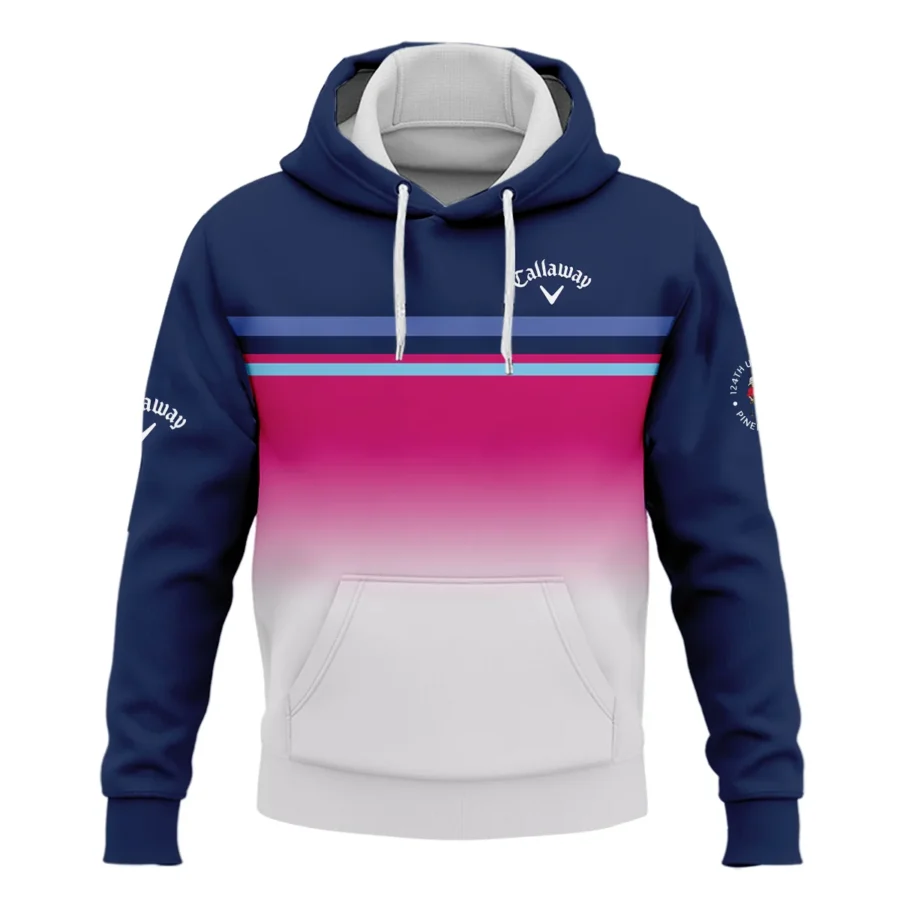 Sport Callaway 124th U.S. Open Pinehurst Hoodie Shirt White Strong Pink Very Dark Blue Pattern  All Over Print Hoodie Shirt