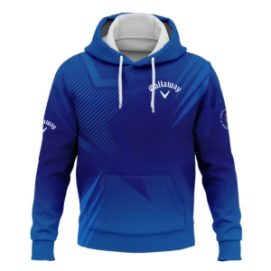 124th U.S. Open Pinehurst No.2 Callaway Zipper Hoodie Shirt Dark Blue Gradient Star Pattern Zipper Hoodie Shirt