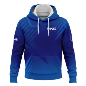 124th U.S. Open Pinehurst No.2 Ping Zipper Hoodie Shirt Dark Blue Gradient Star Pattern Zipper Hoodie Shirt