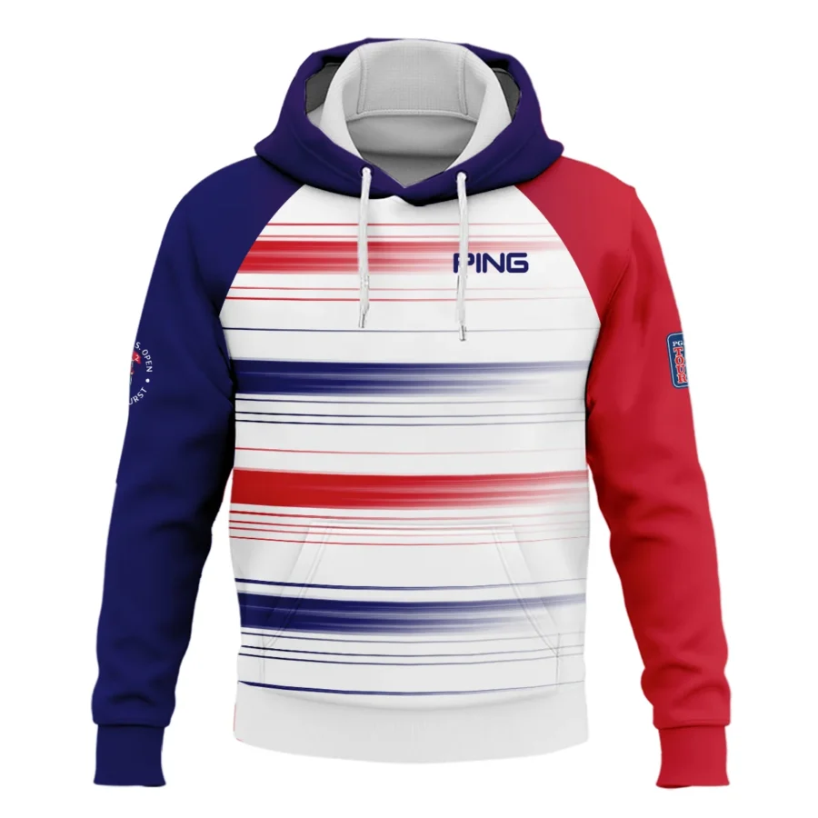 Sport Ping 124th U.S. Open Pinehurst Hoodie Shirt Straight Lines Blue Red Hoodie Shirt