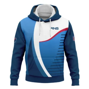 124th U.S. Open Pinehurst Golf Sport Ping Zipper Hoodie Shirt Blue Gradient Red Straight Zipper Hoodie Shirt