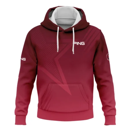 Ping 124th U.S. Open Pinehurst Golf Sport Hoodie Shirt Star Gradient Red Straight Pattern Hoodie Shirt