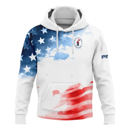 Golf 124th U.S. Open Pinehurst Ping Hoodie Shirt US Flag Watercolor Golf Sports All Over Print Hoodie Shirt