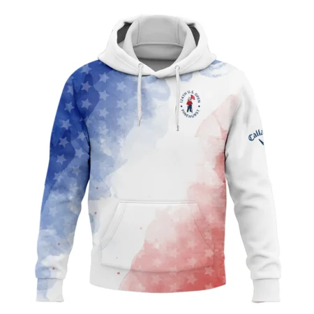 124th U.S. Open Pinehurst Golf Callaway Hoodie Shirt Stars Blue Red Watercolor Golf Sports All Over Print Hoodie Shirt