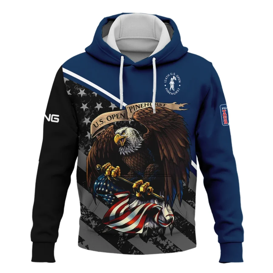 Special Version 124th U.S. Open Pinehurst Ping Hoodie Shirt Color Blue Eagle USA  Hoodie Shirt