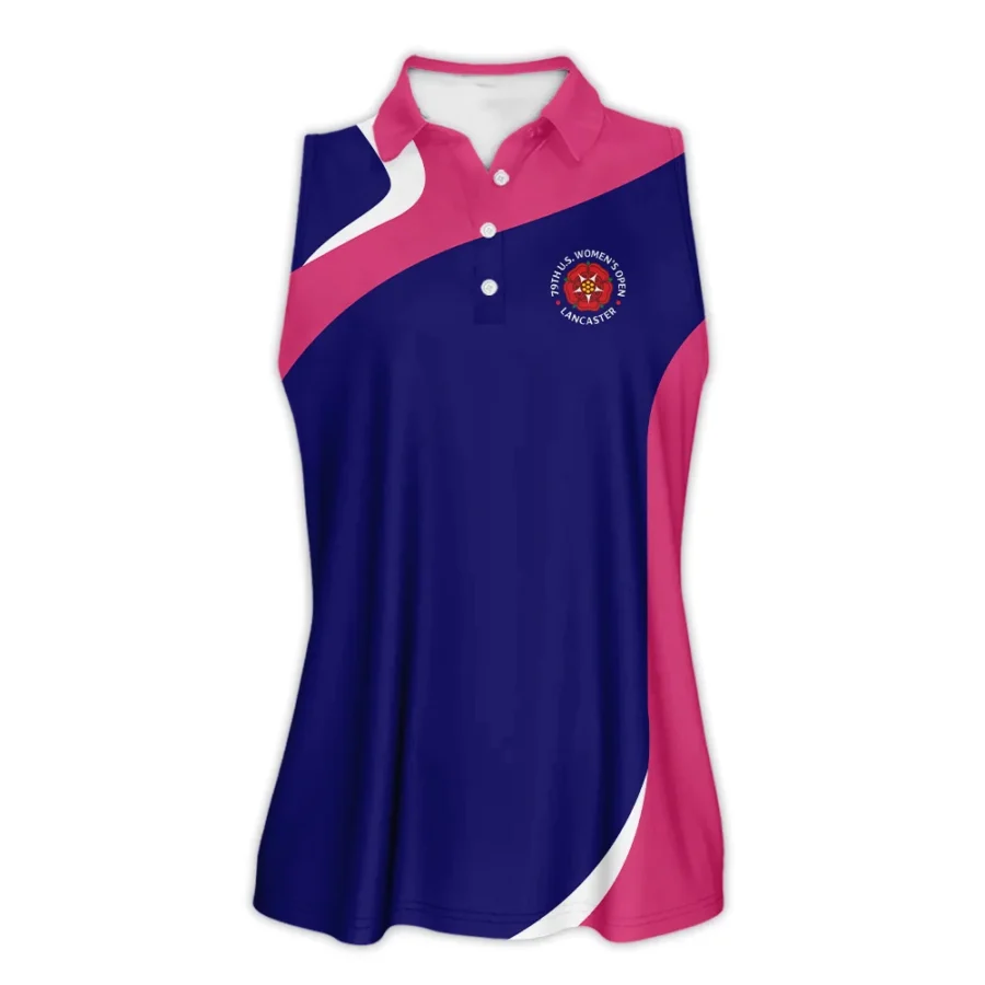 Golf Sport 79th U.S. Women’s Open Lancaster Callaway Sleeveless Polo Shirt Navy Mix Pink All Over Print Sleeveless Polo Shirt For Woman