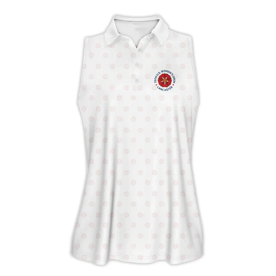 Golf Pattern 79th U.S. Women’s Open Lancaster Callaway Sleeveless Polo Shirt White Color All Over Print Sleeveless Polo Shirt For Woman